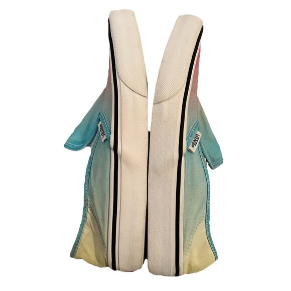 Vans Asher Women’s 7M/8.5W Pink Blu Yellow Ombre Low Slip On Skate Sneaker Shoes - Picture 8 of 9